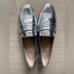 Vince Camuto Silver Metallic Penny Loafers Size 6M
